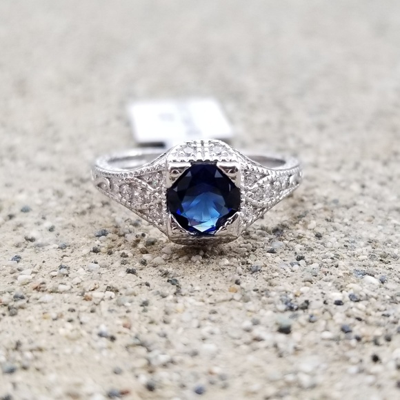 💙Art Deco Vintage Sterling Silver Sapphire Ring💙 - Picture 2 of 8